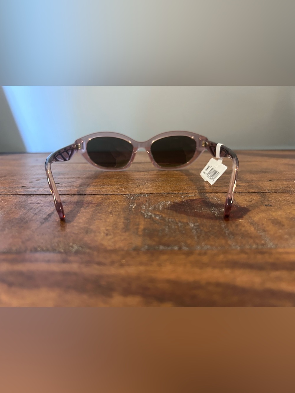 NWT Tory Burch Transparent Pink/Dark Brown 52mm Non Polarized Sunglasses w/Case. - Picture 4 of 6